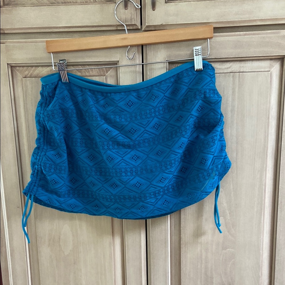 Aqua Couture Blue lace swim Skirt sz L